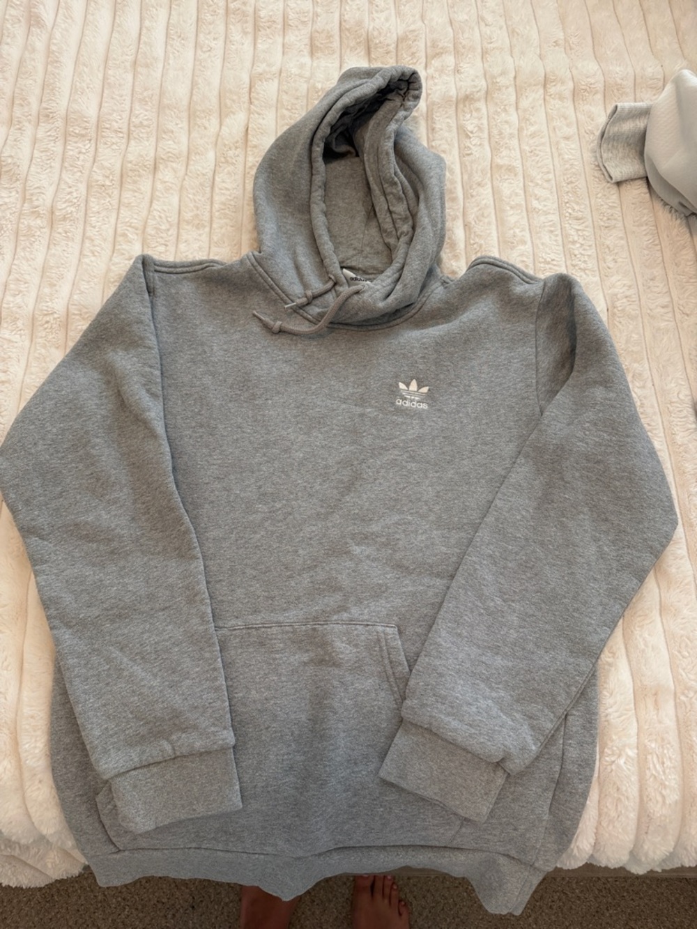 adidas Gray Trefoil Pullover Hoodie
